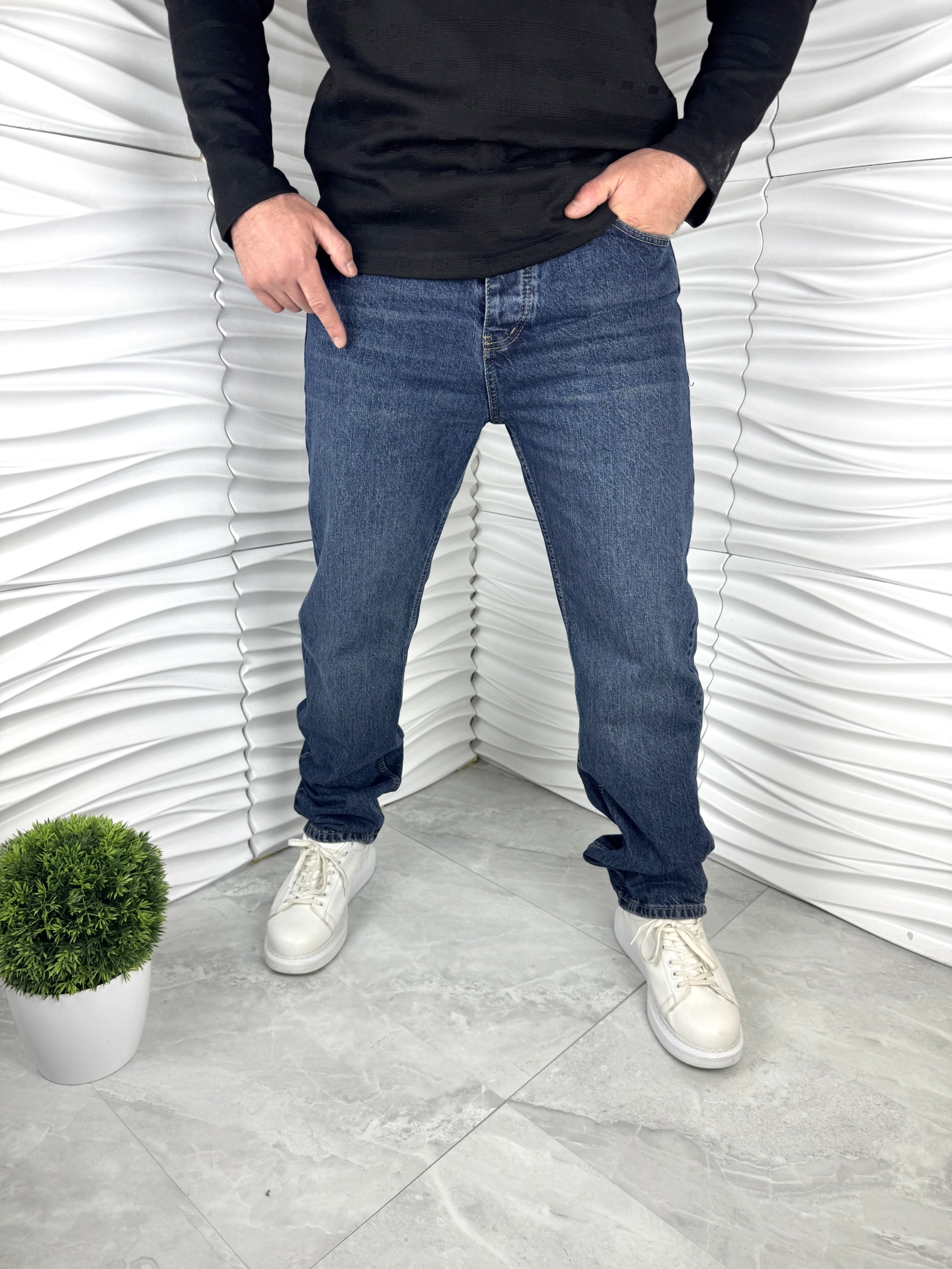 Мъжки дънки в син цвят тип " Baggy"