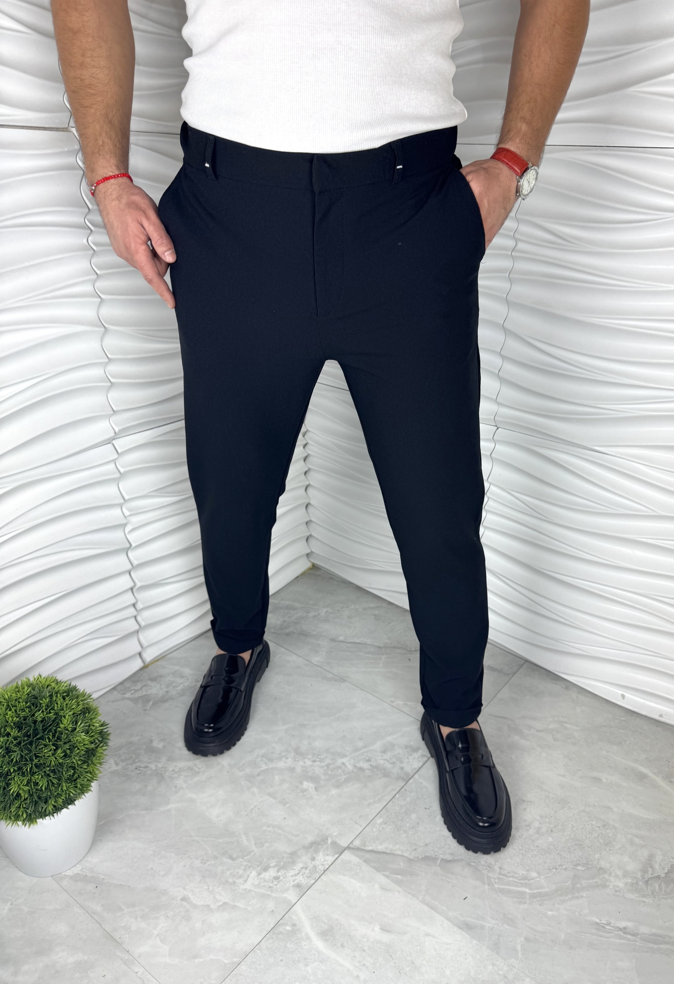 Мъжки официален панталон в черен цвят 