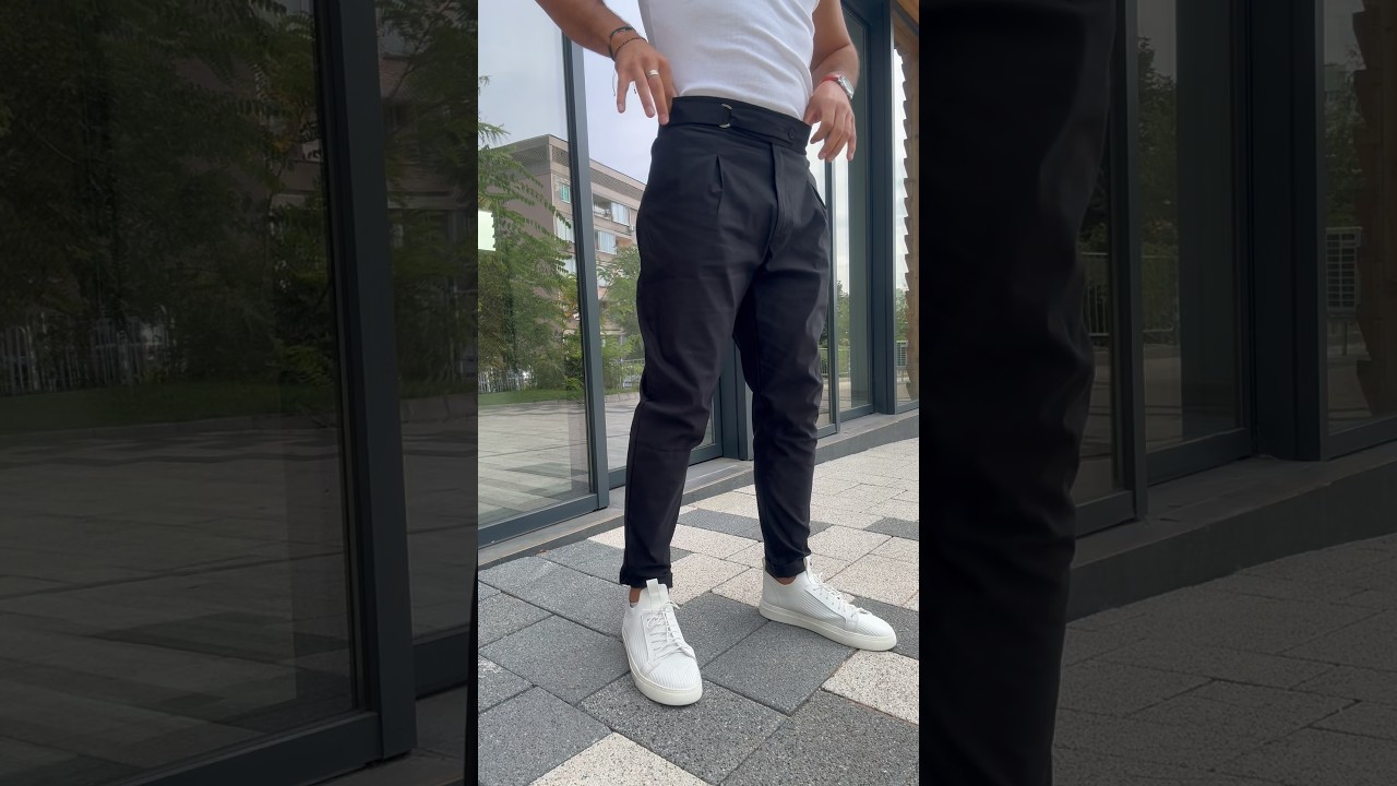 Мъжки елегантен панталон в черен цвят