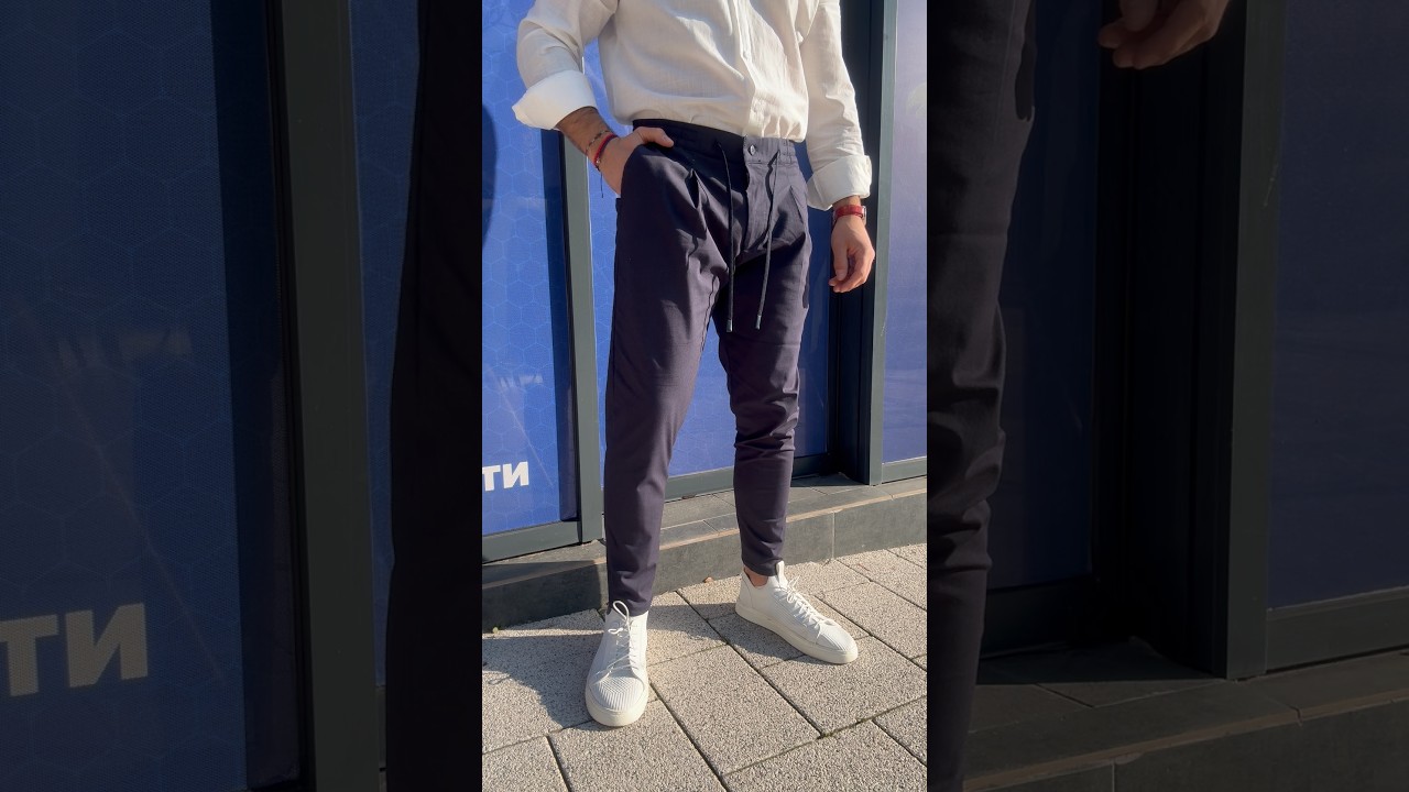 Мъжки спортен панталон в син цвят