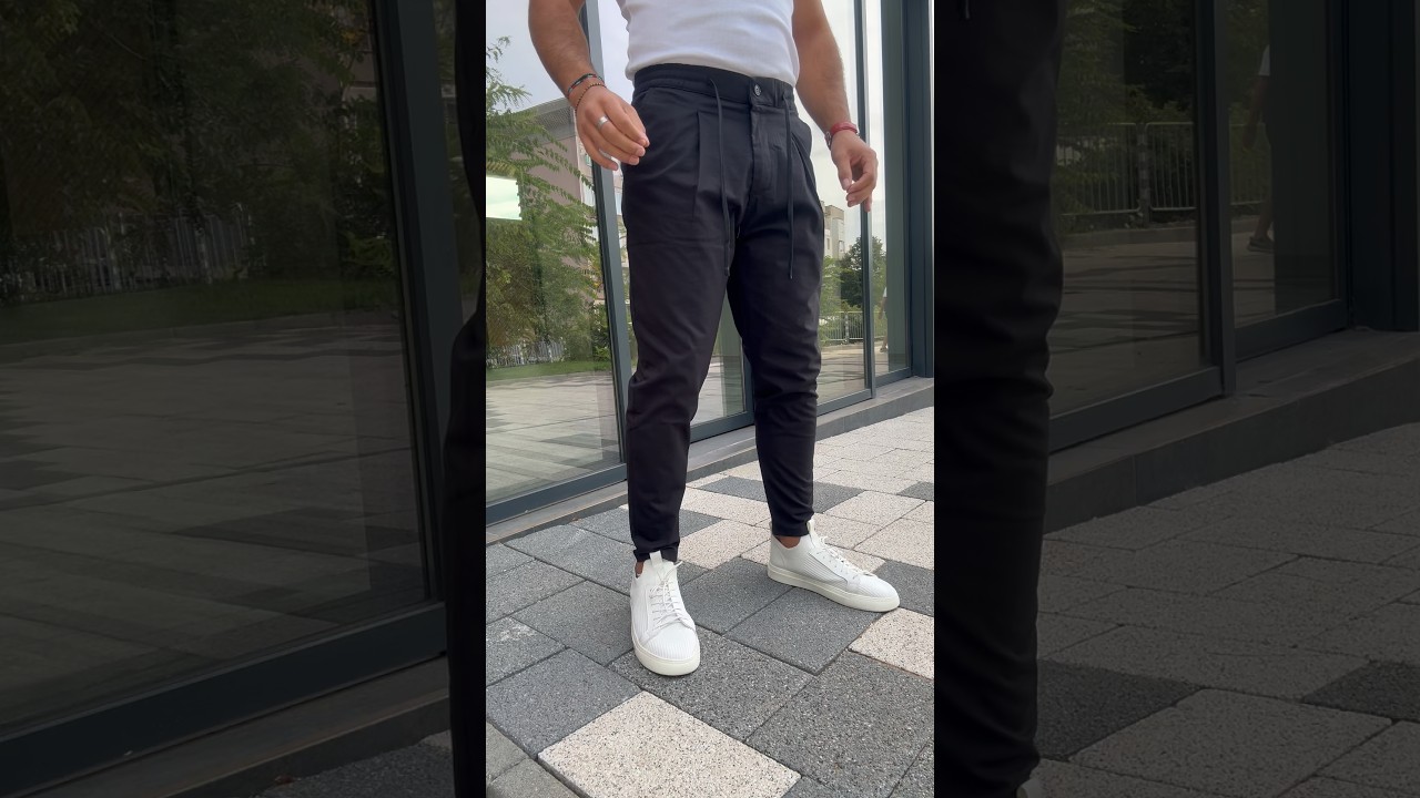 Мъжки спортен панталон в черен цвят