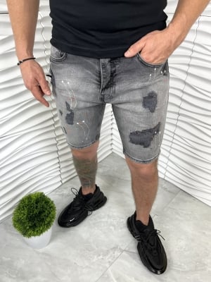 Мъжки къси тъмно сиви дънки