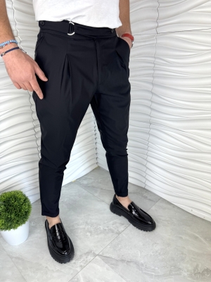 Мъжки елегантен панталон в черен цвят 