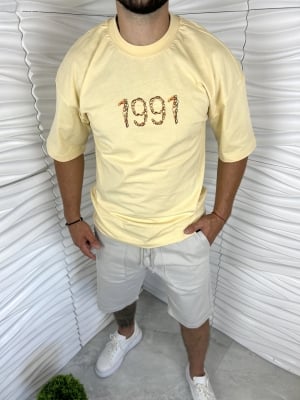 Мъжка тениска в жълт цвят "New York"