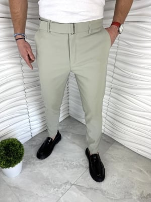 Мъжки спортно елегантен панталон в светло зелен цвят