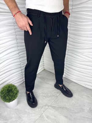 Мъжки спортно елегантен панталон в черен цвят