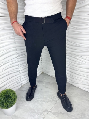 Мъжки спортно елегантен панталон в черен цвят