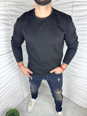 Мъжка изчистена блуза в черен цвят 