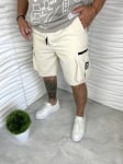 Мъжки къси бежови панталони със странични джобове