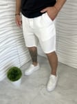 Мъжки къси ленени панталони в бял цвят