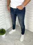 Мъжки сини дънки с надран ефект