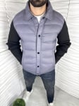Мъжко яке с сив цвят с платнени ръкави