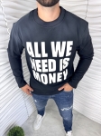 Мъжка блуза в черен цвят с надпис "Money"