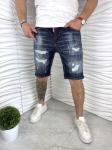 Мъжки къси дънки в син цвят с избелял ефект 